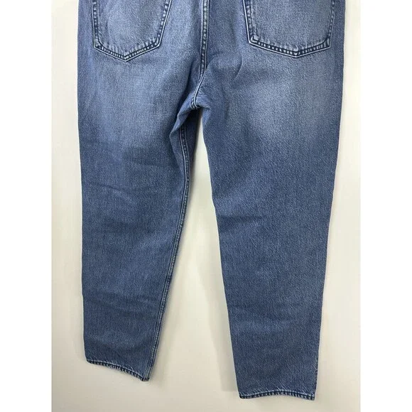 Rag & Bone Rosa Mid-Rise Boyfriend Jeans in Malibu Blue Denim Button Fly Size 34 - Picture 13 of 16
